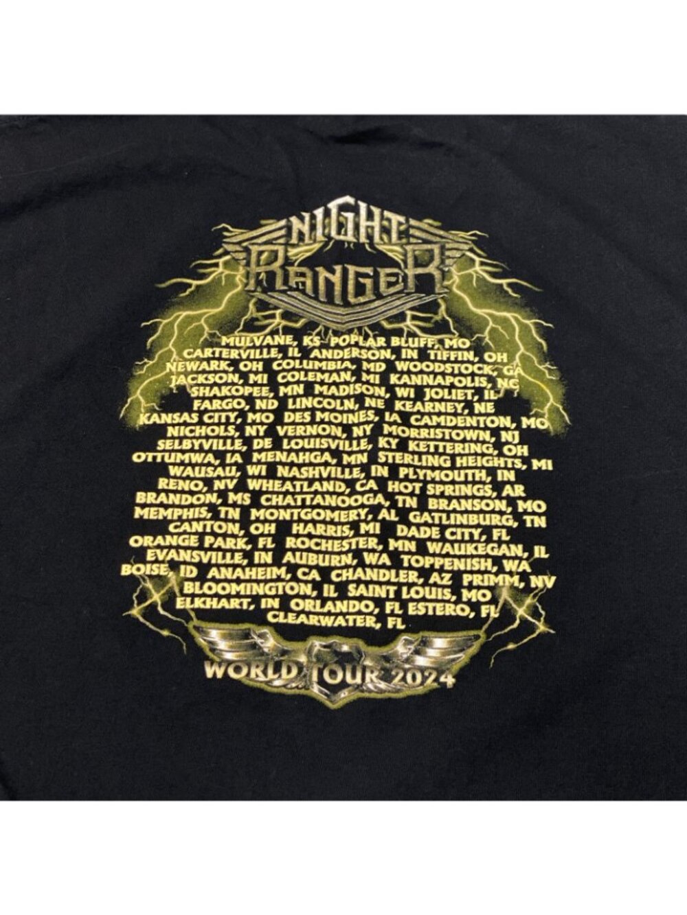Night Ranger Men's Black M World Tour 2024 Band Hanes Graphic T-Shirt - Picture 5 of 7